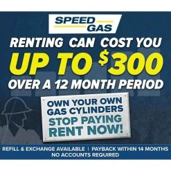 SPEEDGAS Welding Gas New Argon 5/2 D Size BOTARD52 -UNIMIG Shop unnamed file 212