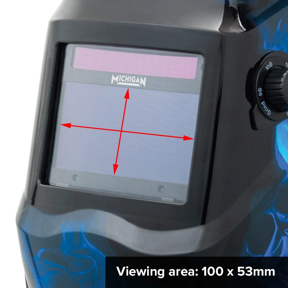 MICHIGAN Pro True View Variable Shade Auto Darkening Blue Skull Welding Helmet - Blue MICADH850 6 MICHIGAN Pro True View Variable Shade Auto Darkening Blue Skull Welding Helmet - Blue MICADH850 - Image 6